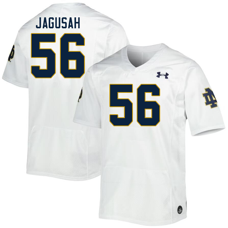 Men #56 Charles Jagusah Notre Dame Fighting Irish College Football Jerseys Stitched Sale-White - Click Image to Close
